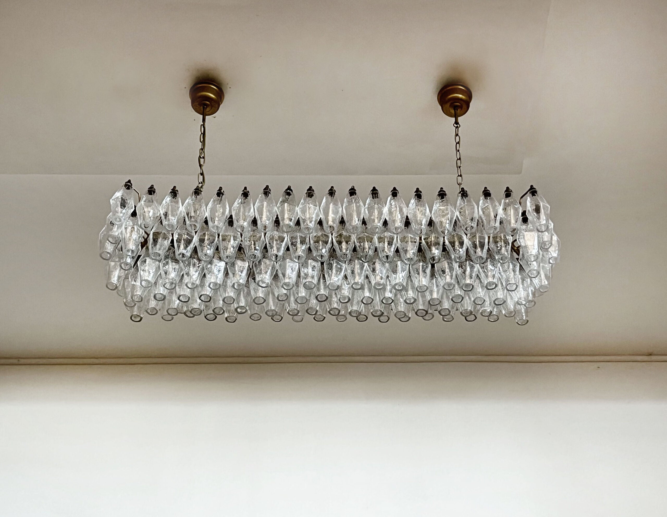 Mid-Century Murano Chandelier | Punto di Luce |  138 Clear Poliedri Glass