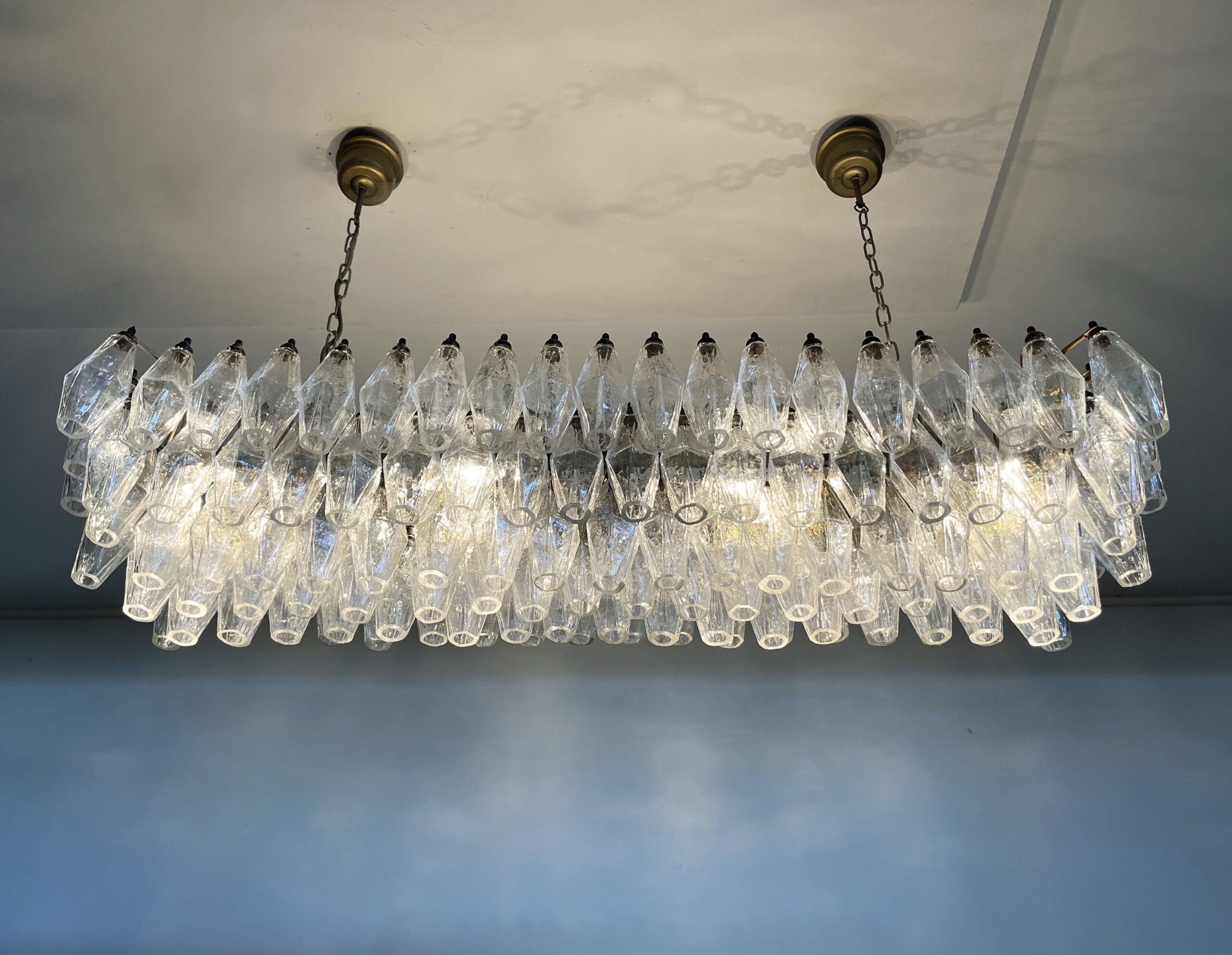 Mid-Century Murano Chandelier | Punto di Luce |  138 Clear Poliedri Glass