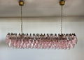 Mid-Century Murano Chandelier | Punto di Luce |  138 Pink Poliedri Glass