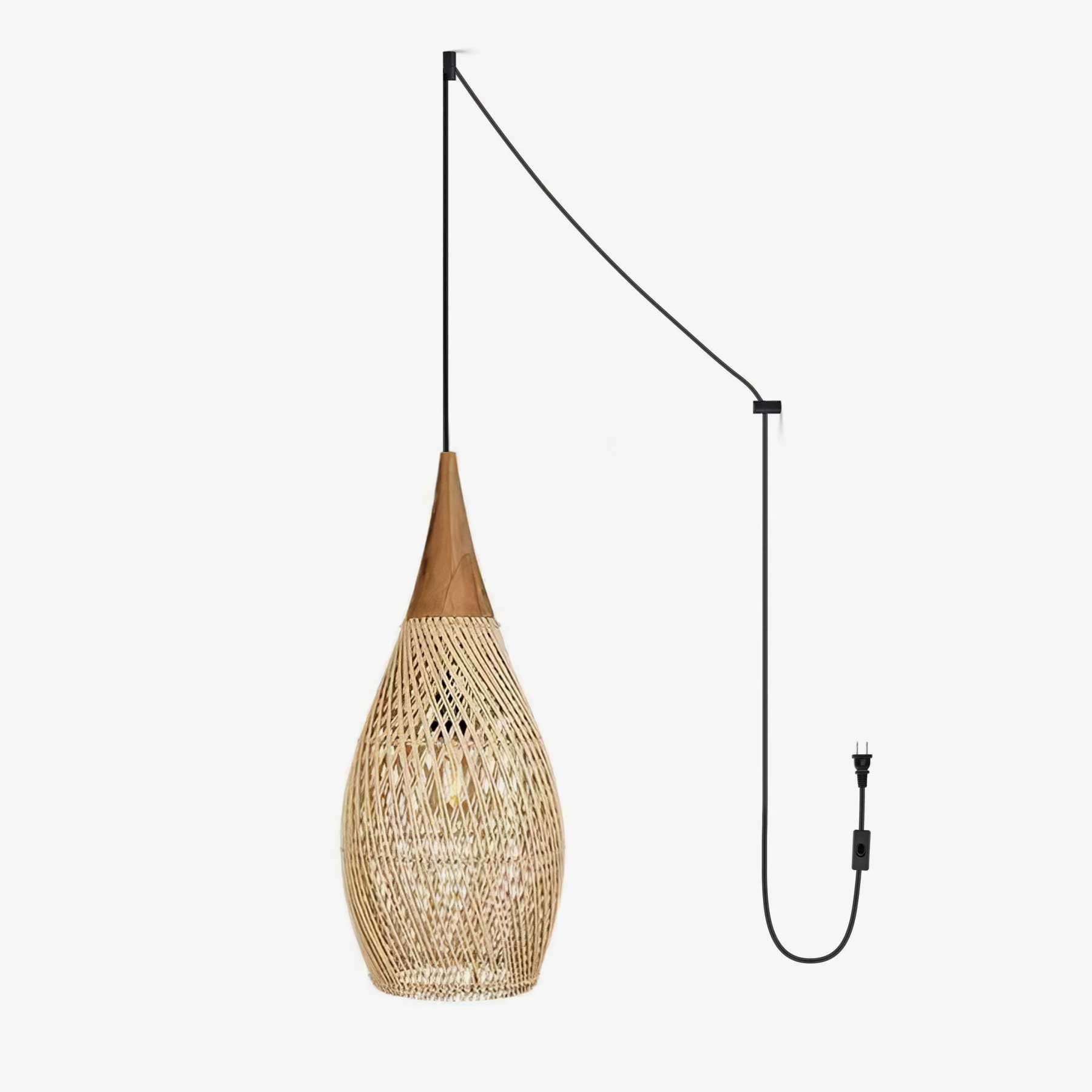 Braided Rattan Swag Pendant Lamp - Vakkerlight