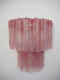 Mid-Century Murano Wandlampe | Punto di Luce | 13 rosa Alabaster-Glasröhrchen | Punto di Luce | 1 Paar