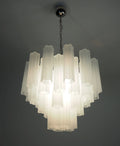 Mid-Century Murano Chandelier | Punto di Luce |  36 Matte White Glass Tubes