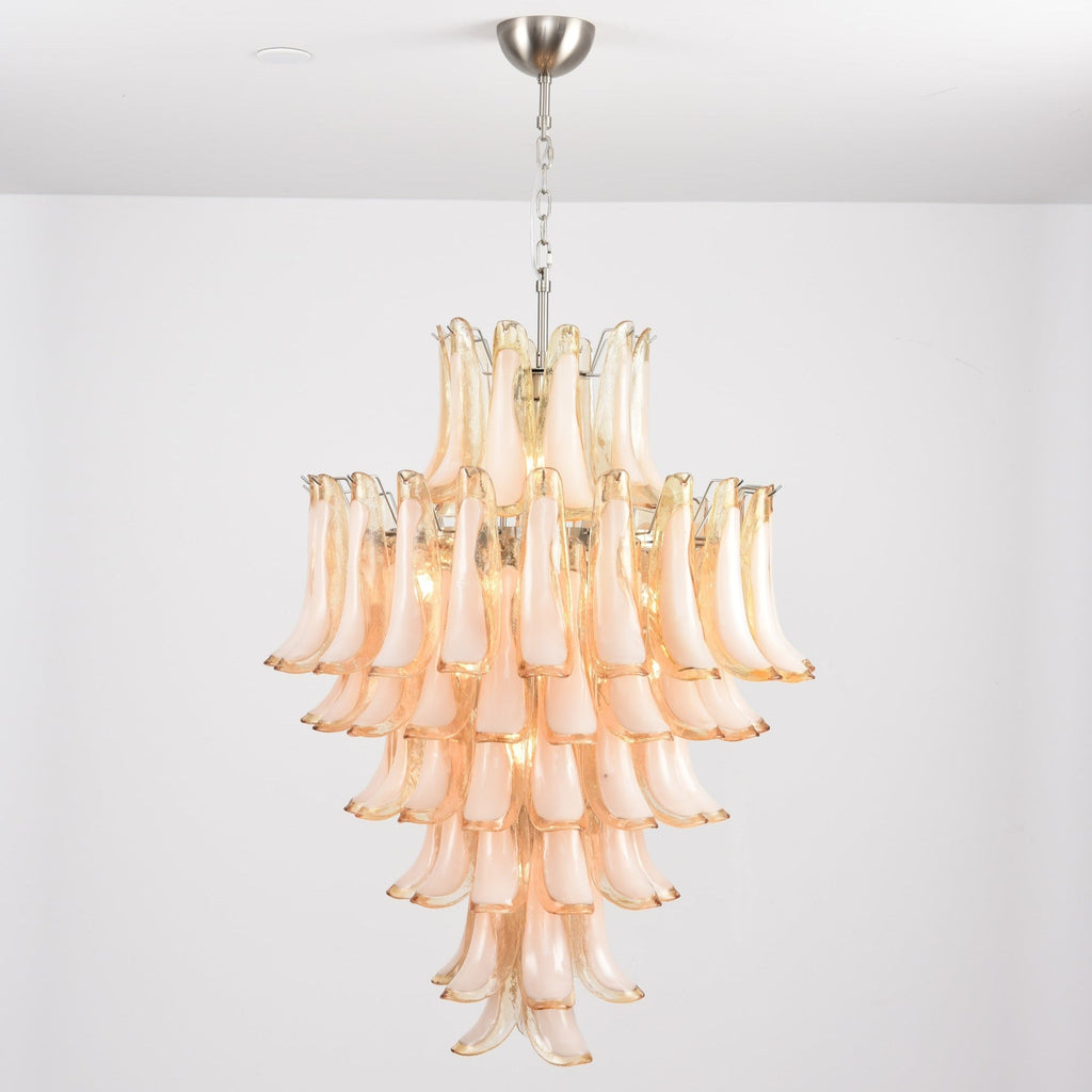 Amber Cloud Murano Glass Petals Chandelier