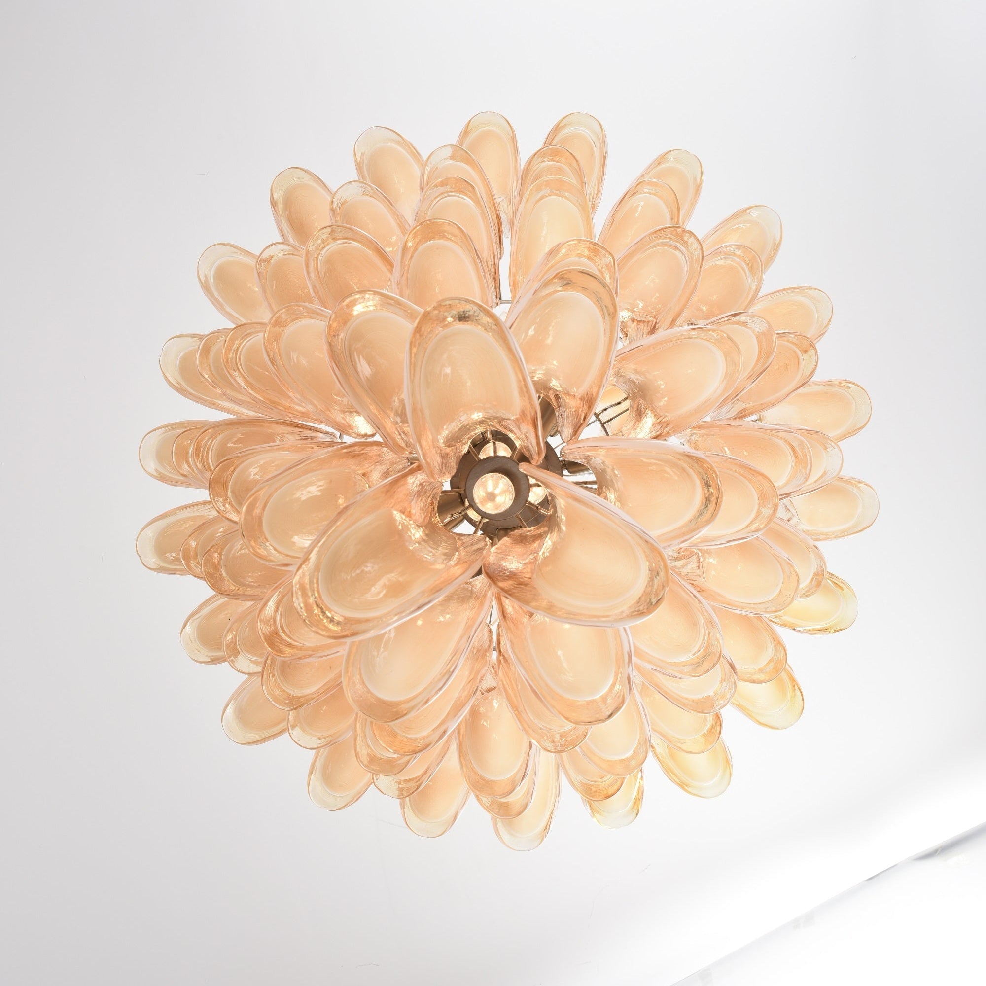 Amber Cloud Murano Glass Petals Chandelier