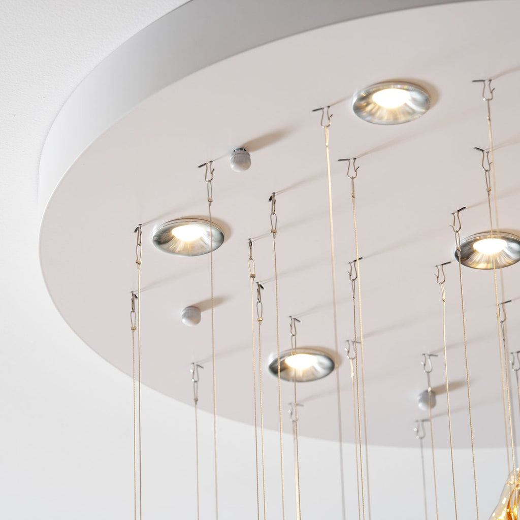 Aqua Ripple Glass Art Customize Chandelier