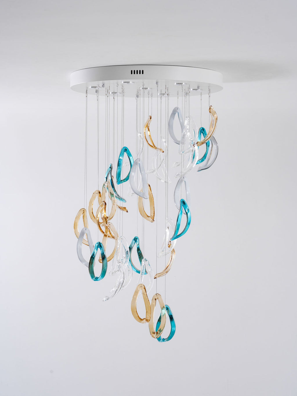 Aqua Ripple Glass Art Customize Chandelier
