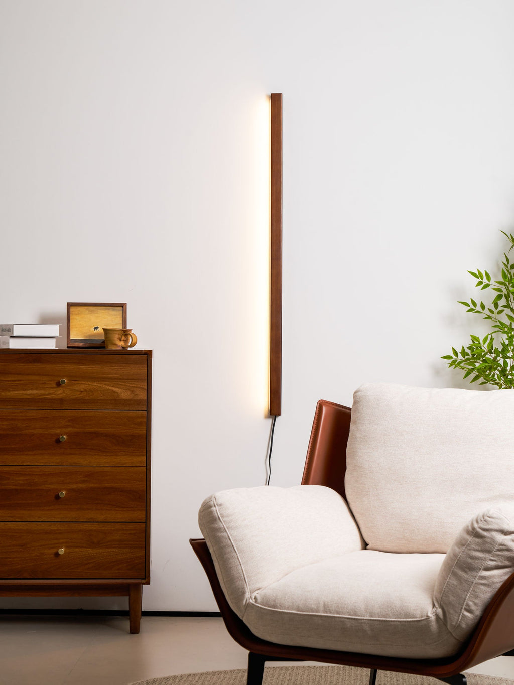Arlo Linear Wood Plug-in Wall Light