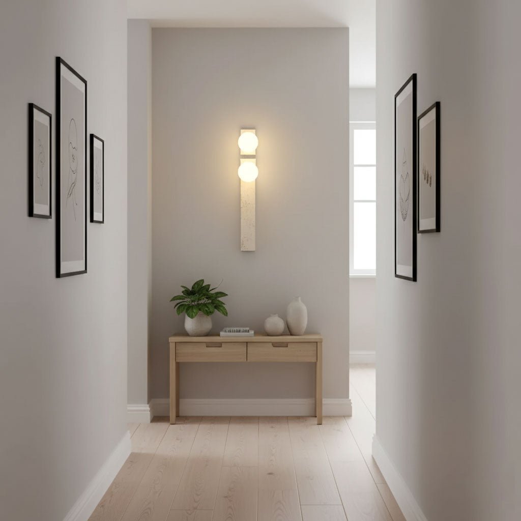 Asymmetrical Travertine Wall Sconce