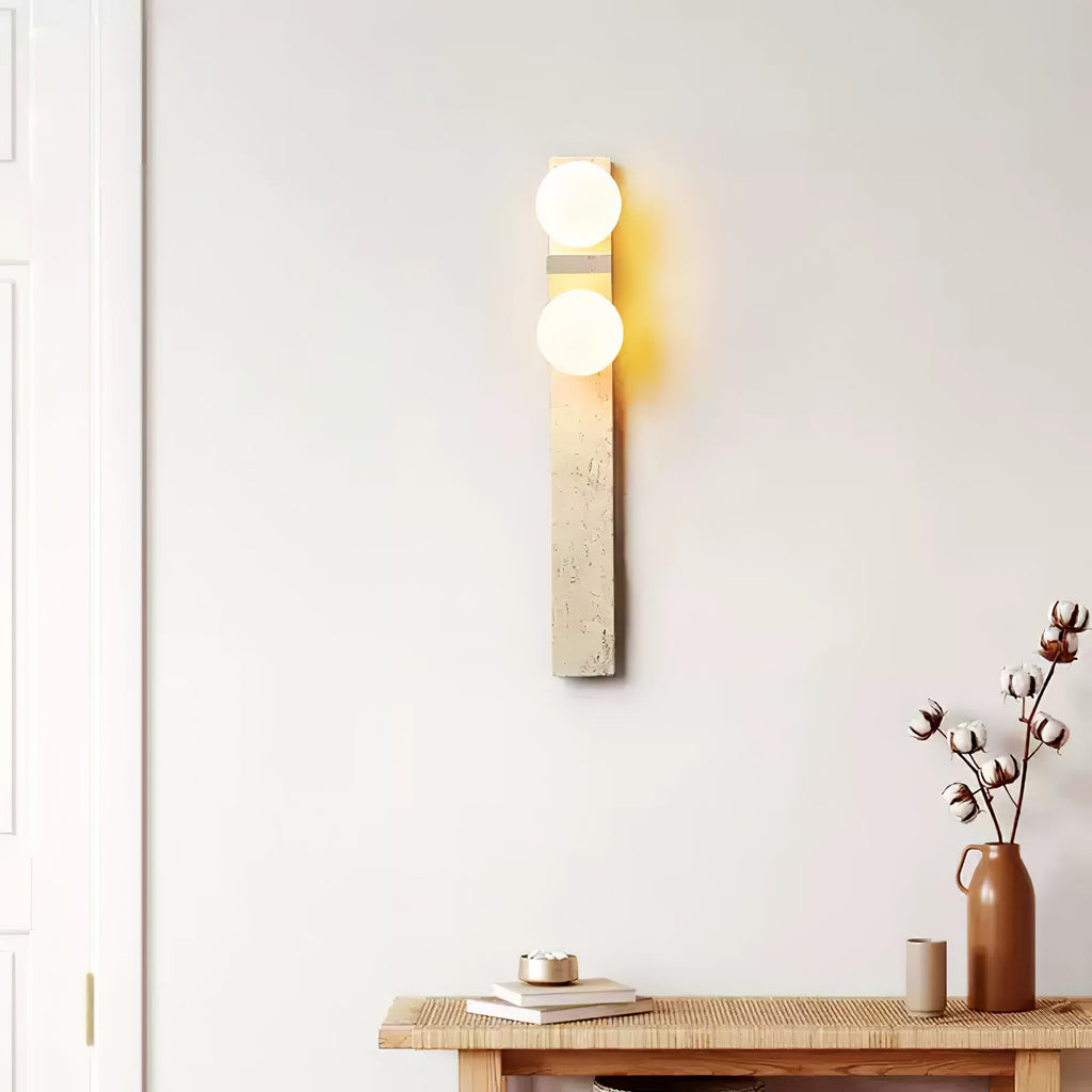 Asymmetrical Travertine Wall Sconce