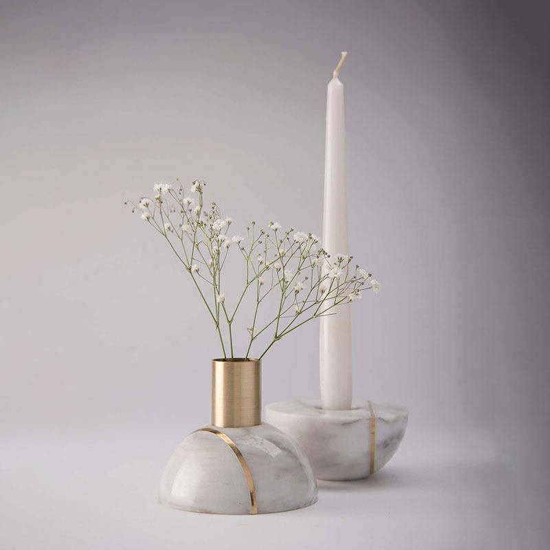 Axis Sphere Marble Candle Holder - Vakkerlight