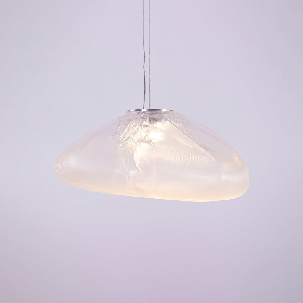 Lampă suspendată din plasă de sticlă suflată