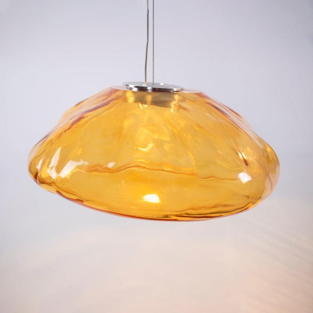 Lampă suspendată din plasă de sticlă suflată