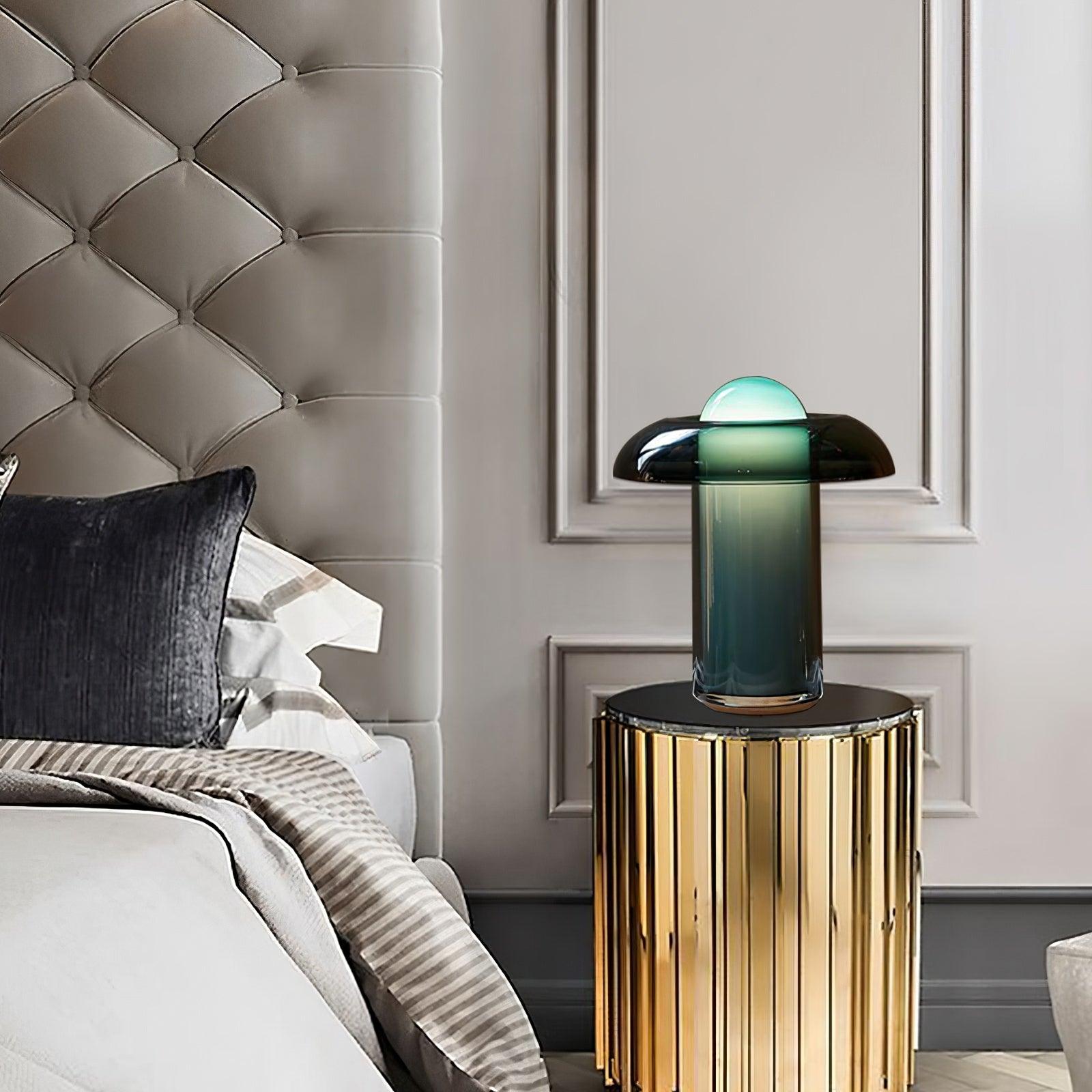 Glass Mushroom Table Lamp