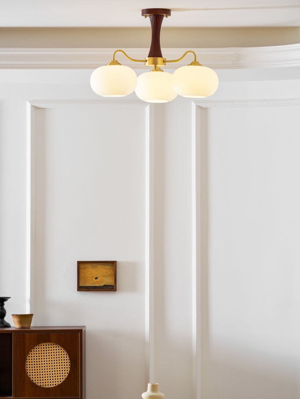 Candelabru din lemn de alamă, curmal
