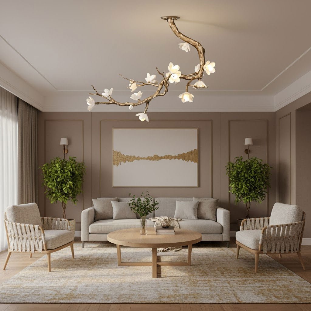 Brass Flower Branch Chandelier