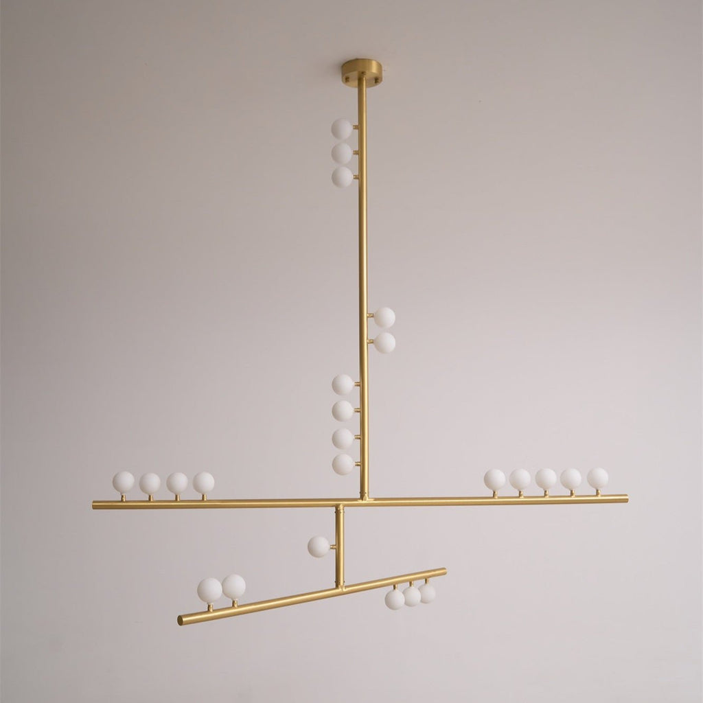 Brass Glass Drop Chandelier - Vakkerlight