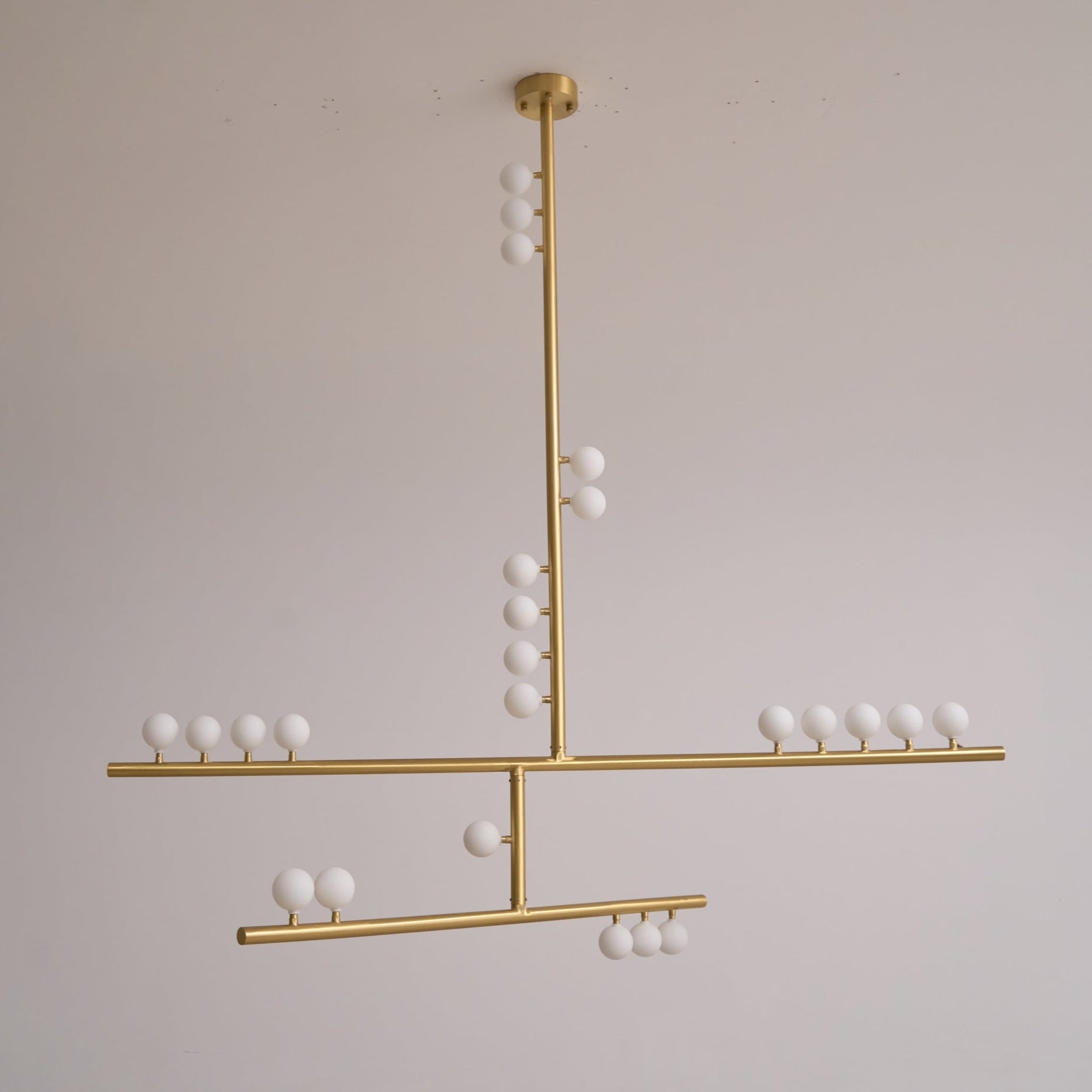 Brass Glass Drop Chandelier
