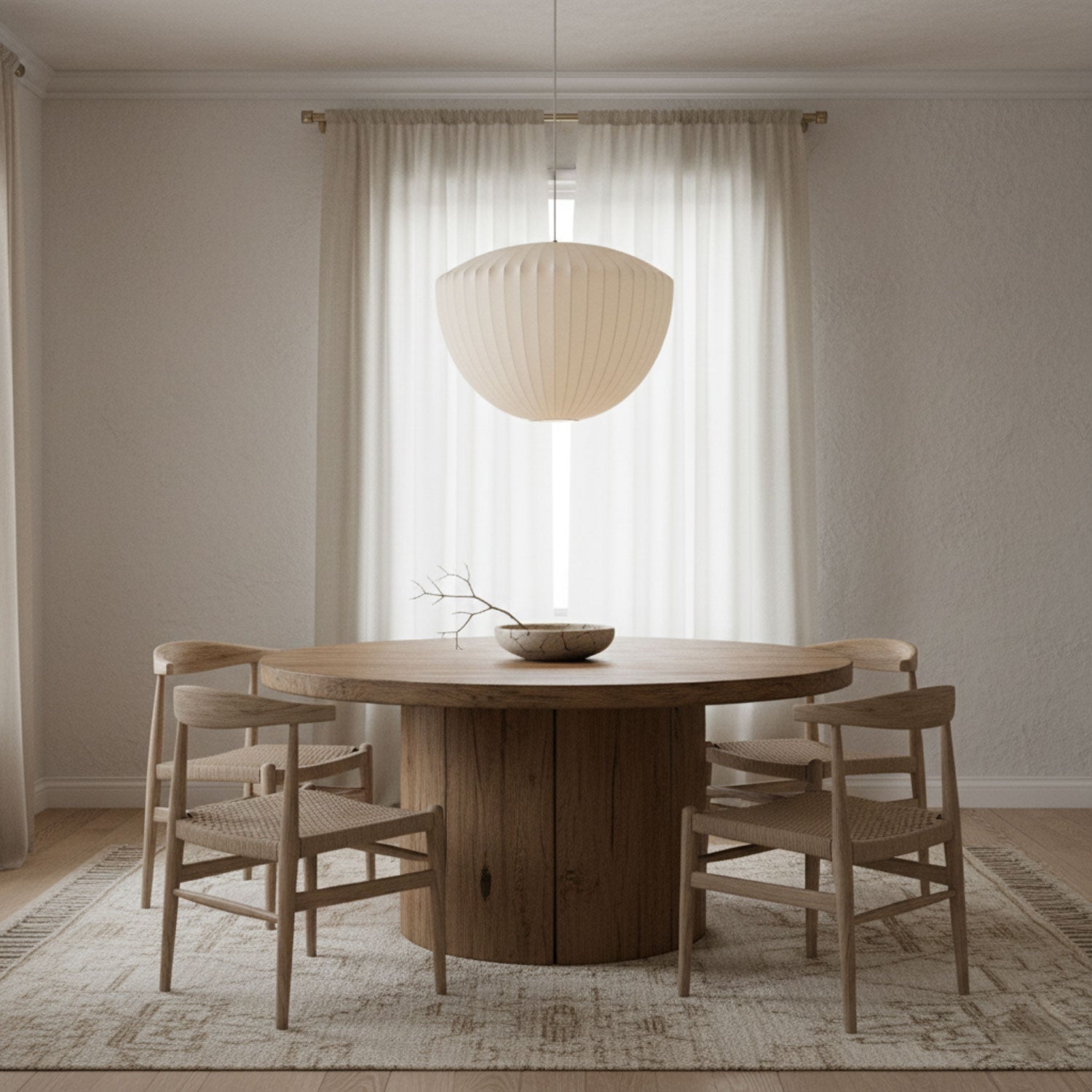Bubble Mulberry Silk Pendant Lamp