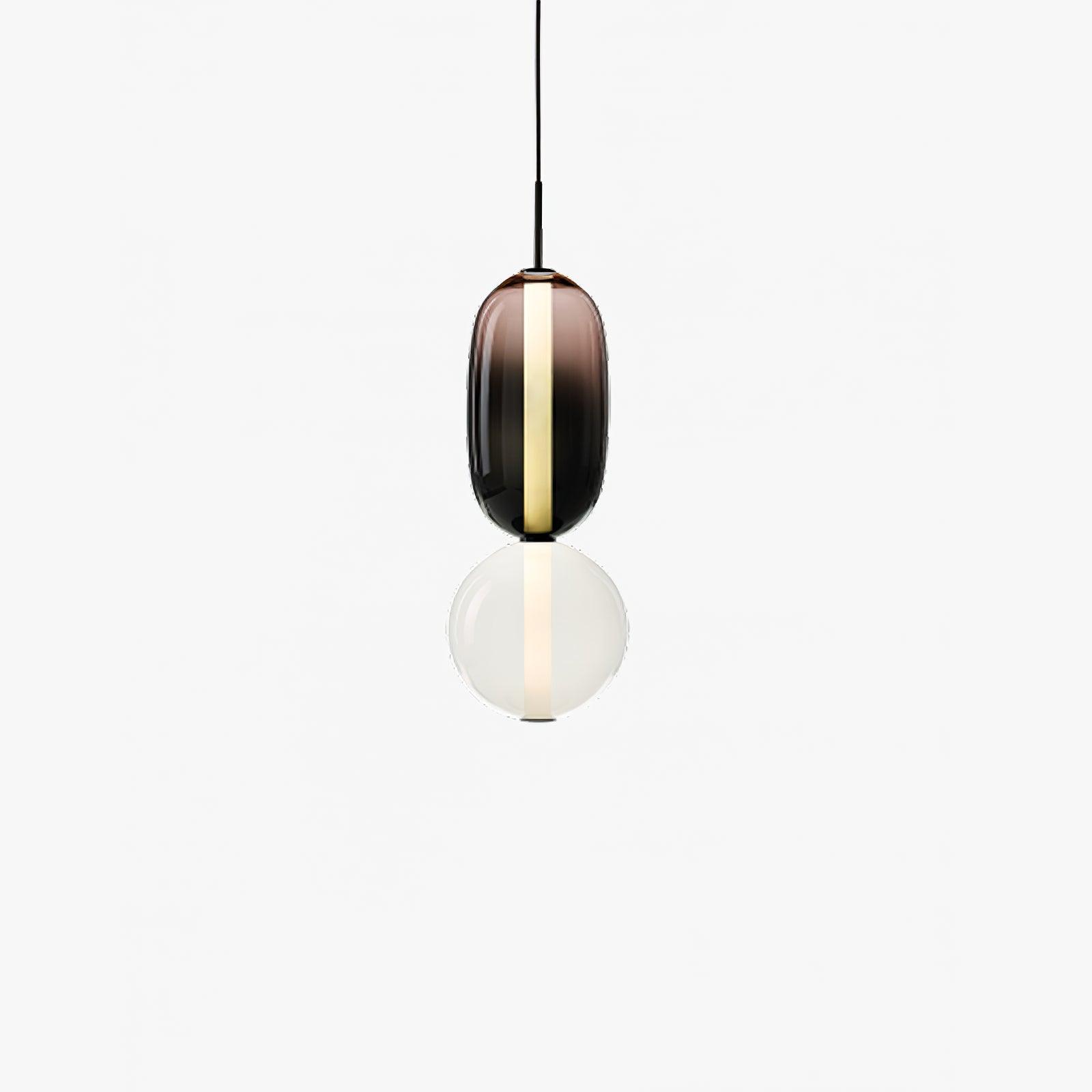 Lampă suspendată combinată din sticlă caramelizată