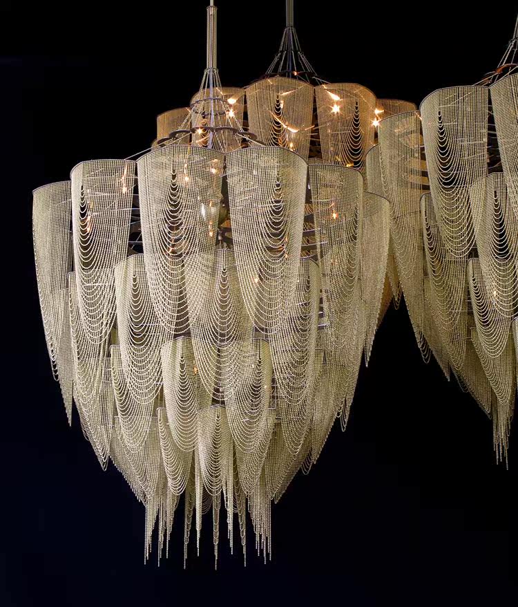 Cascade Aluminum Chain Chandelier
