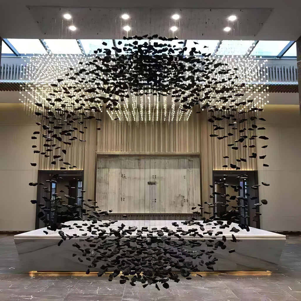 The Charcoal Halo LED Chandelier | Custom Size & Made-to-Order Lighting for Luxury Homes & Commercial Spaces