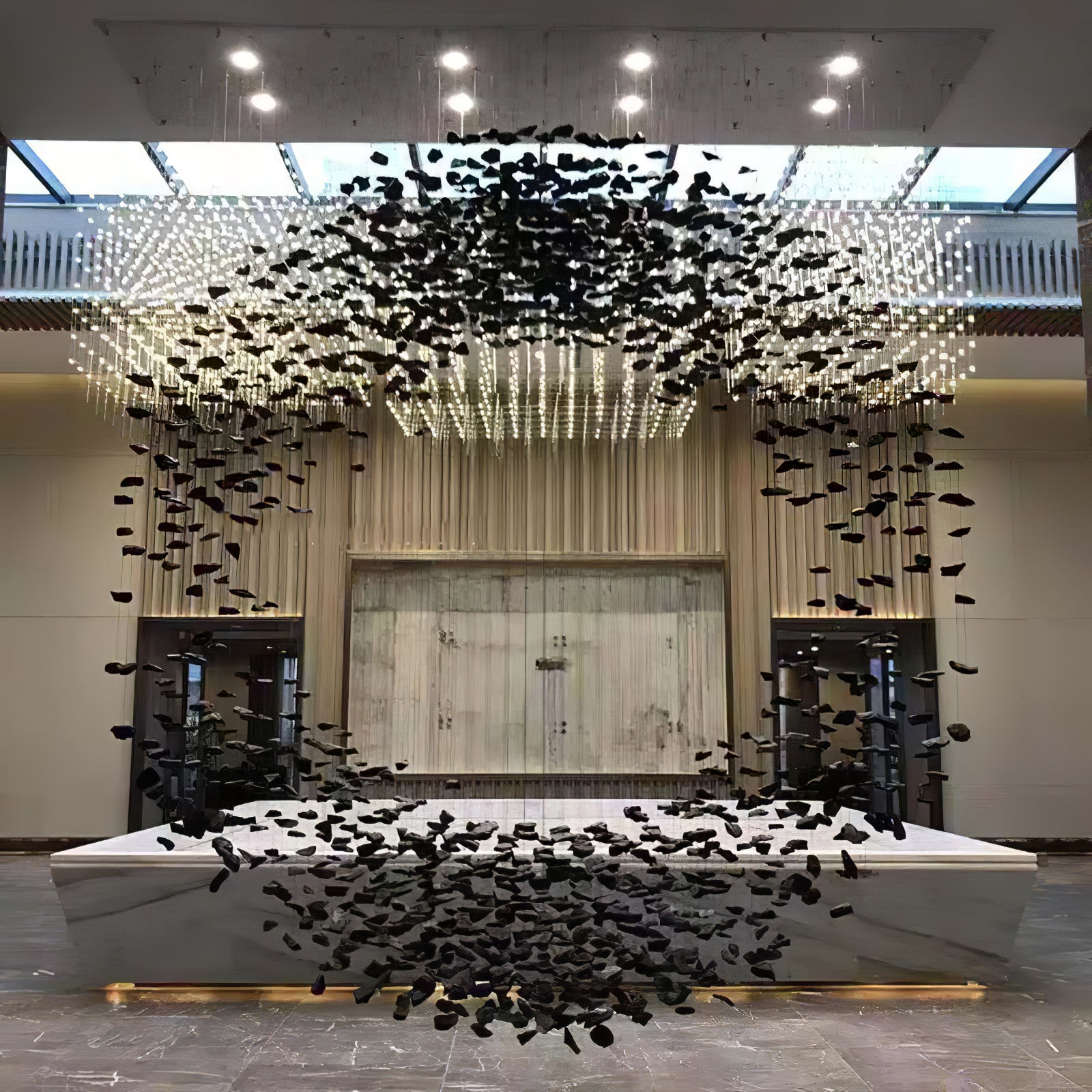 The Charcoal Halo LED Chandelier | Custom Size & Made-to-Order Lighting for Luxury Homes & Commercial Spaces