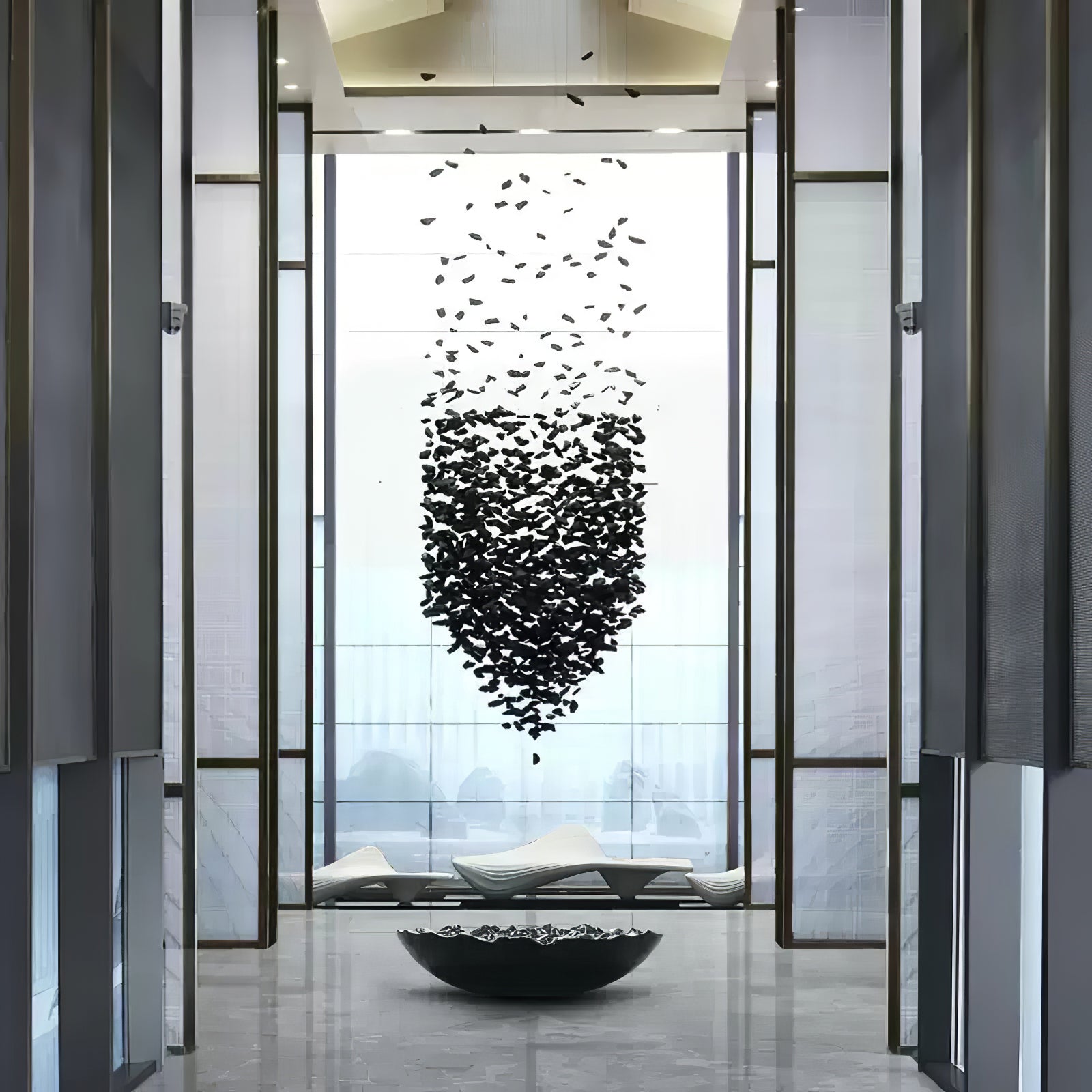 The Charcoal Halo LED Chandelier | Custom Size & Made-to-Order Lighting for Luxury Homes & Commercial Spaces