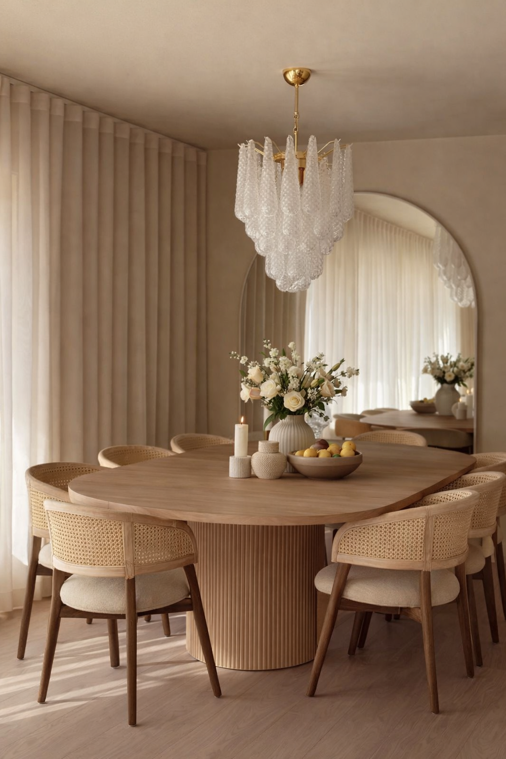 Mid-Century Murano Chandelier | Punto di Luce |  41 Clear Drop Glasses