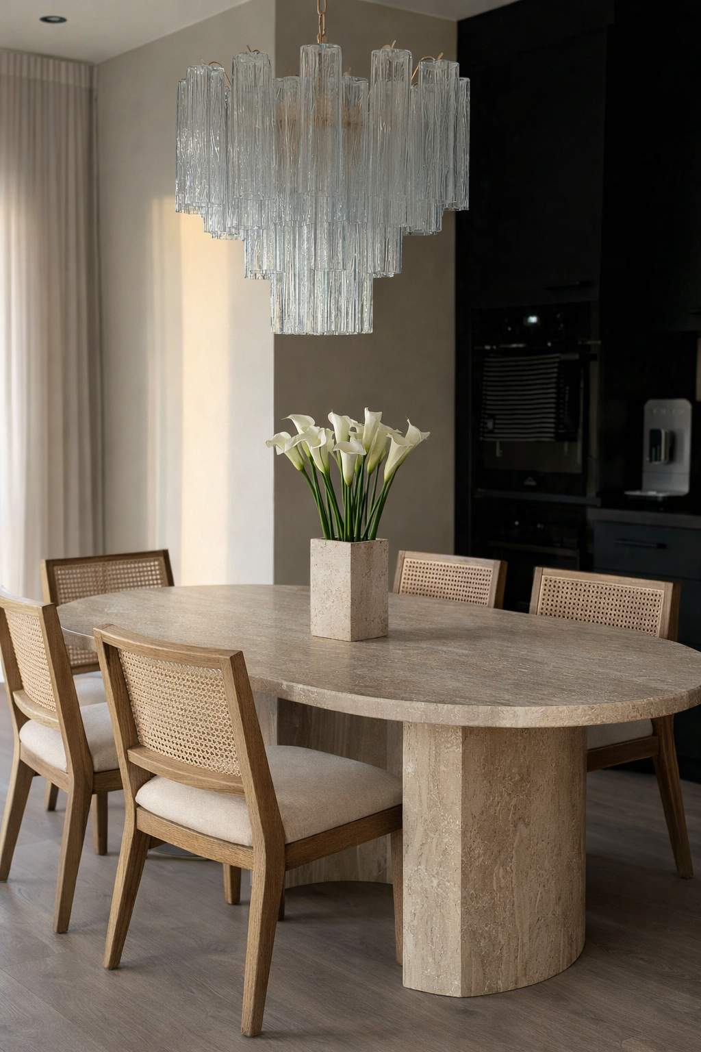 Mid-Century Murano Chandelier | Punto di Luce |  36 Clear Glass Tubes