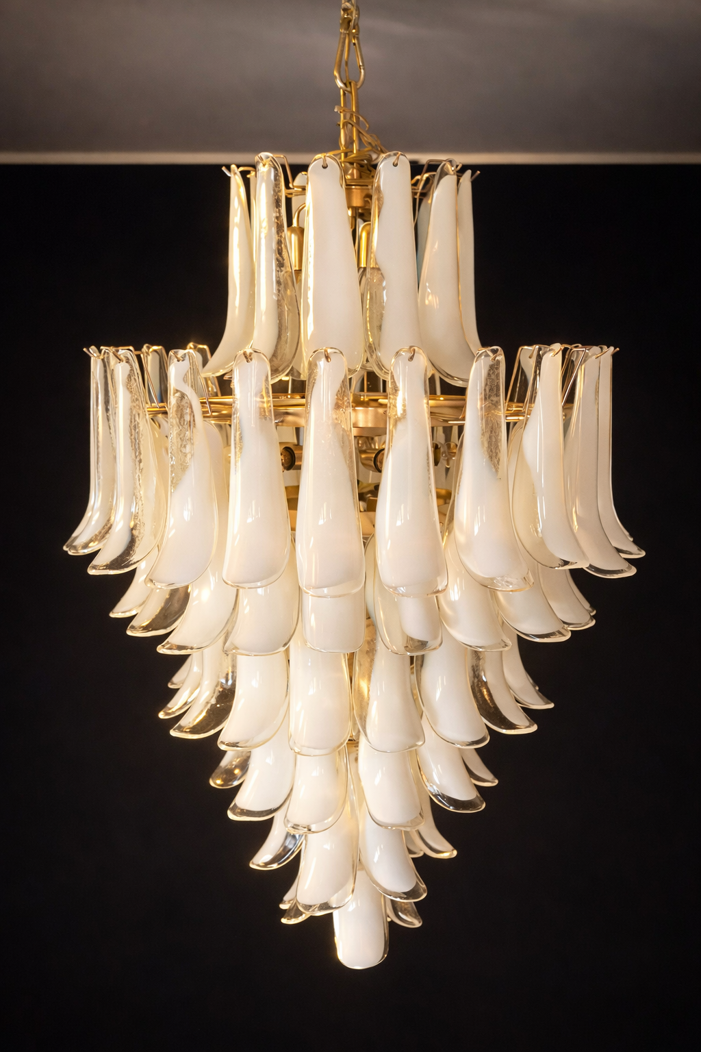 Mid-Century Murano Chandelier | Punto di Luce |  85 Clear Petal Glass