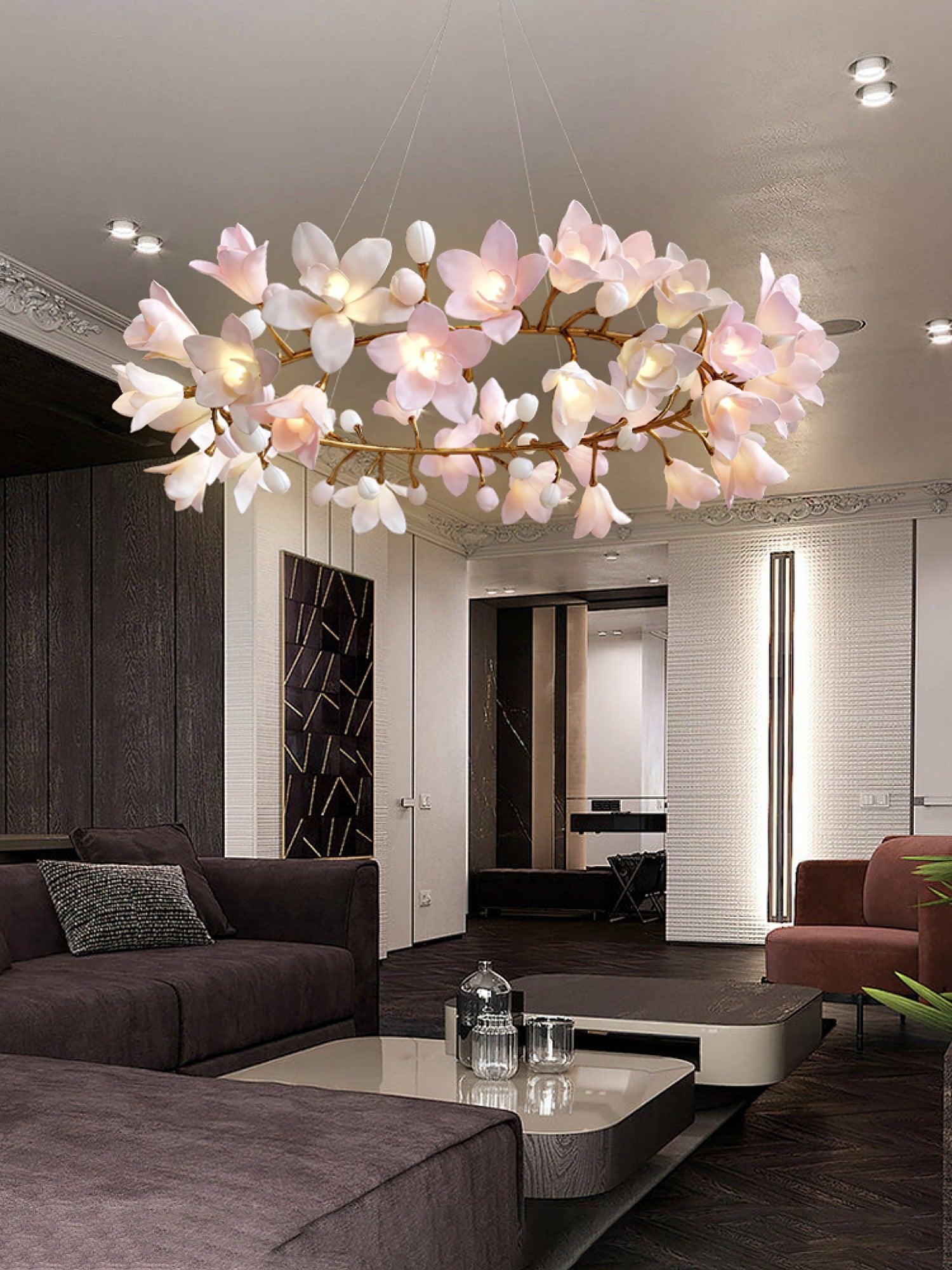 Candelabru circular cu flori