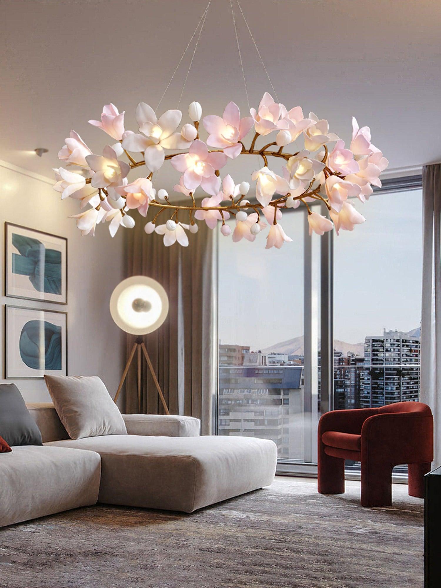 Candelabru circular cu flori