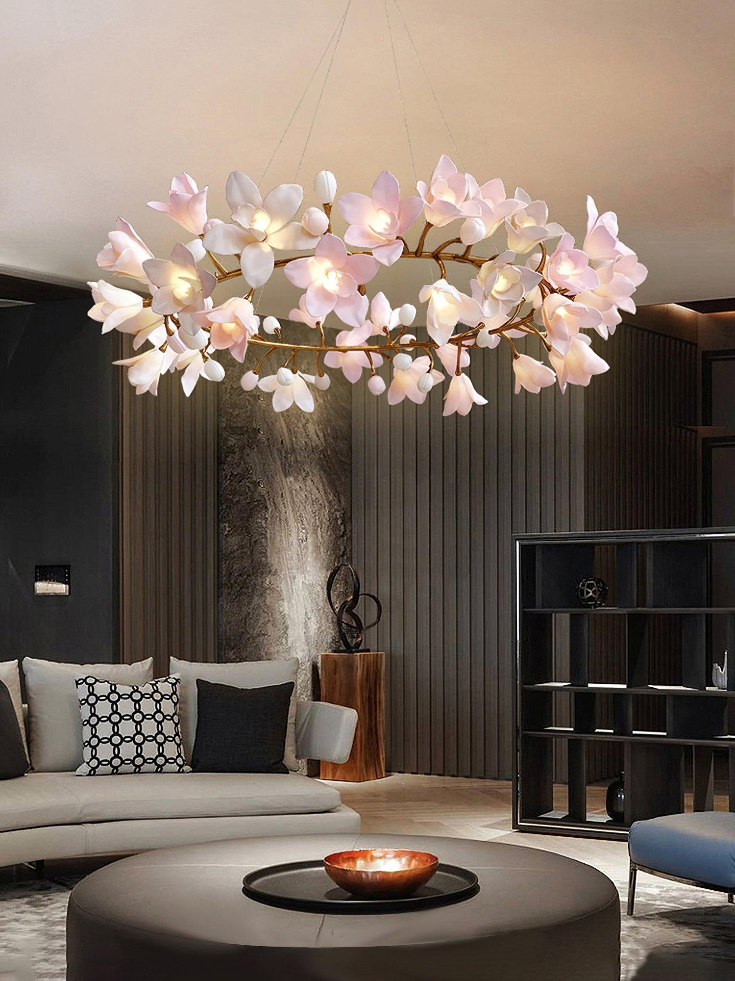 Candelabru circular cu flori
