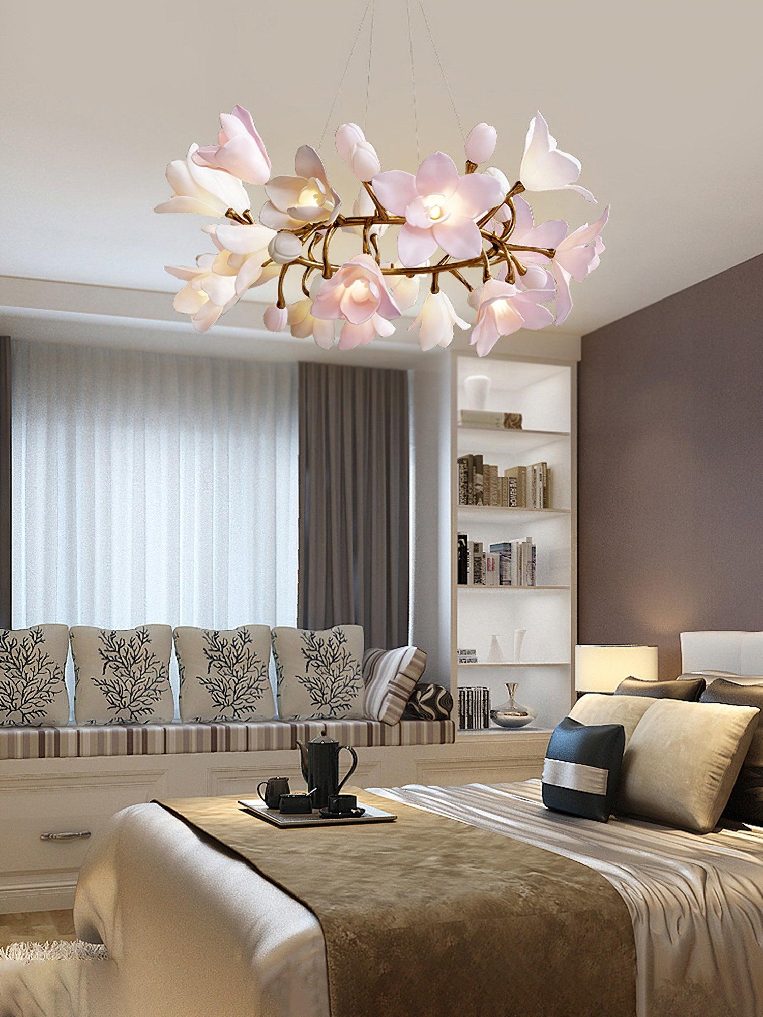 Candelabru circular cu flori