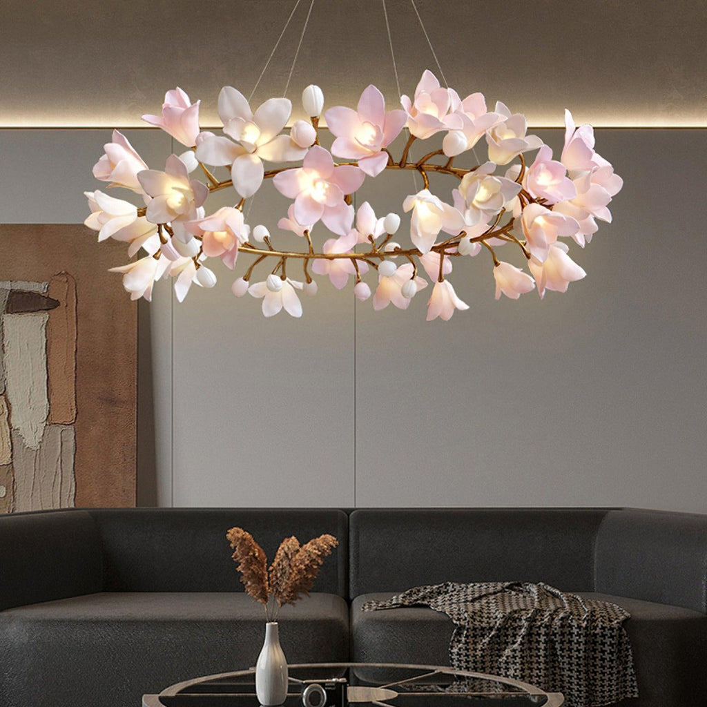 Candelabru circular cu flori