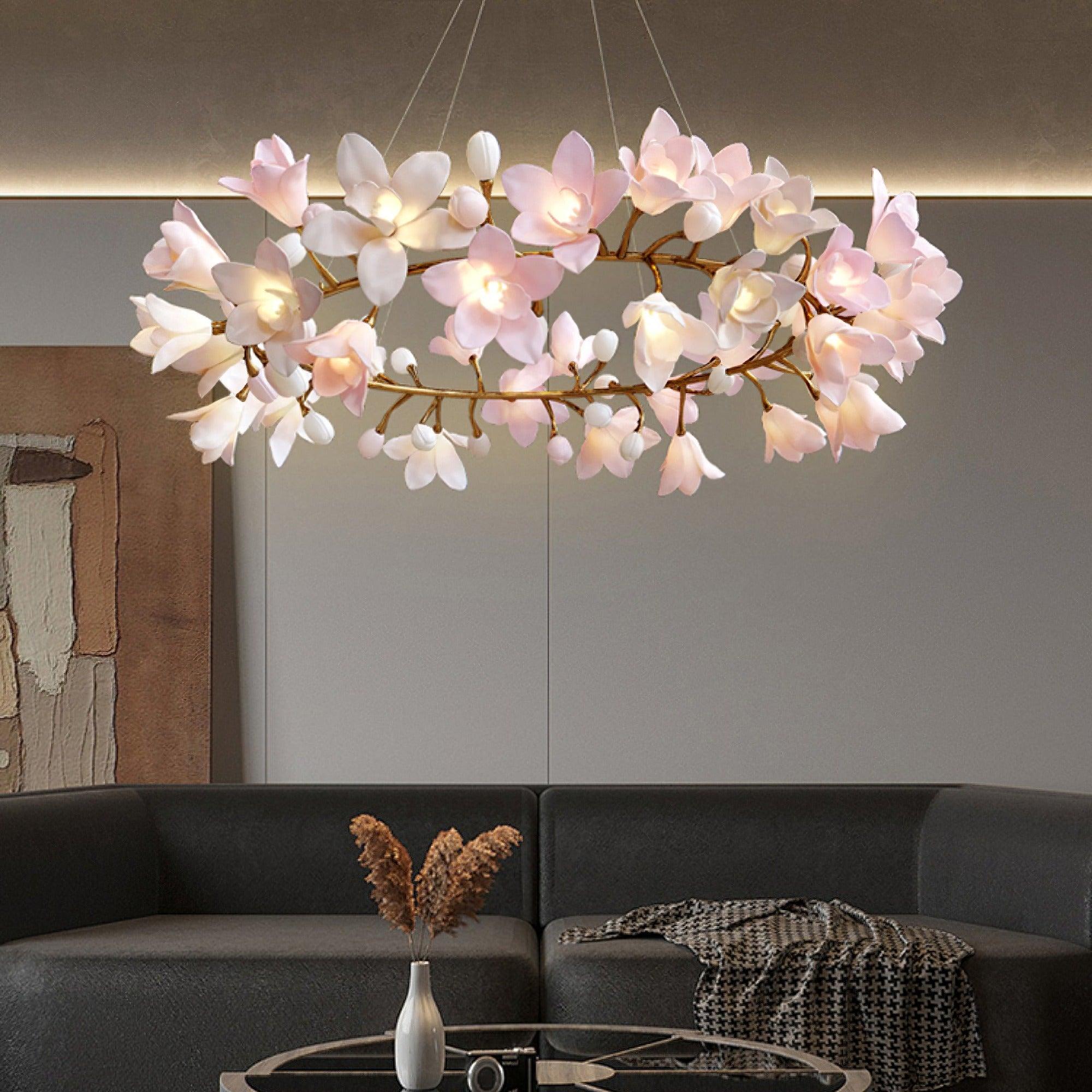 Candelabru circular cu flori