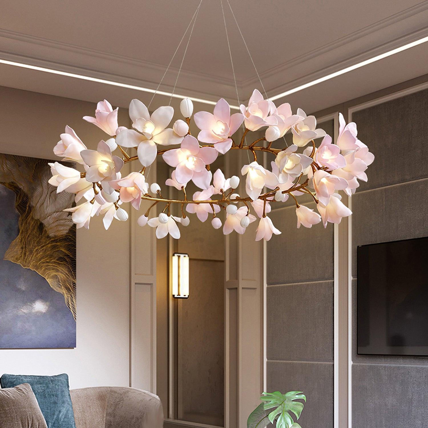Candelabru circular cu flori