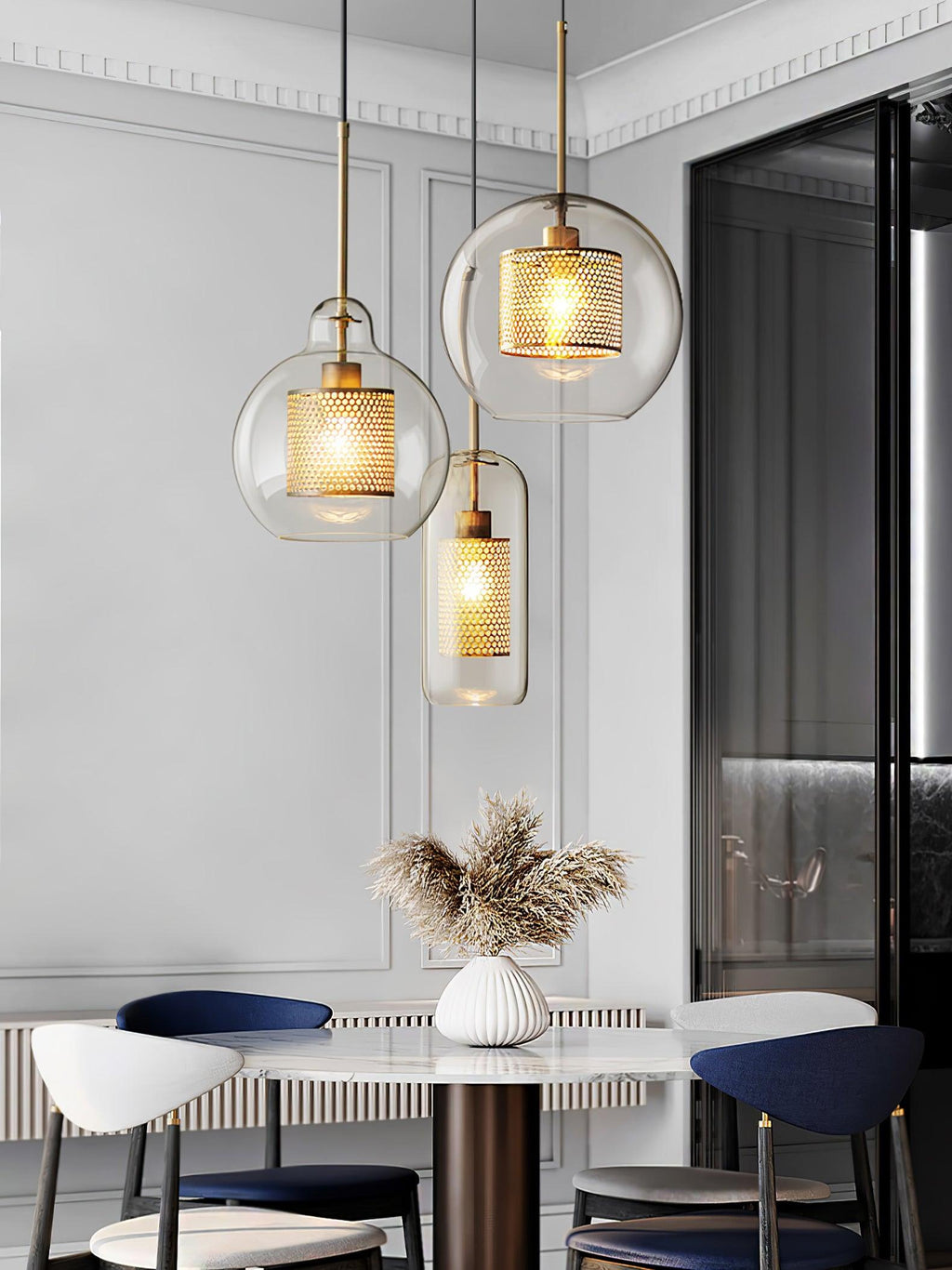 Combined Chiswick Glass Pendant Light