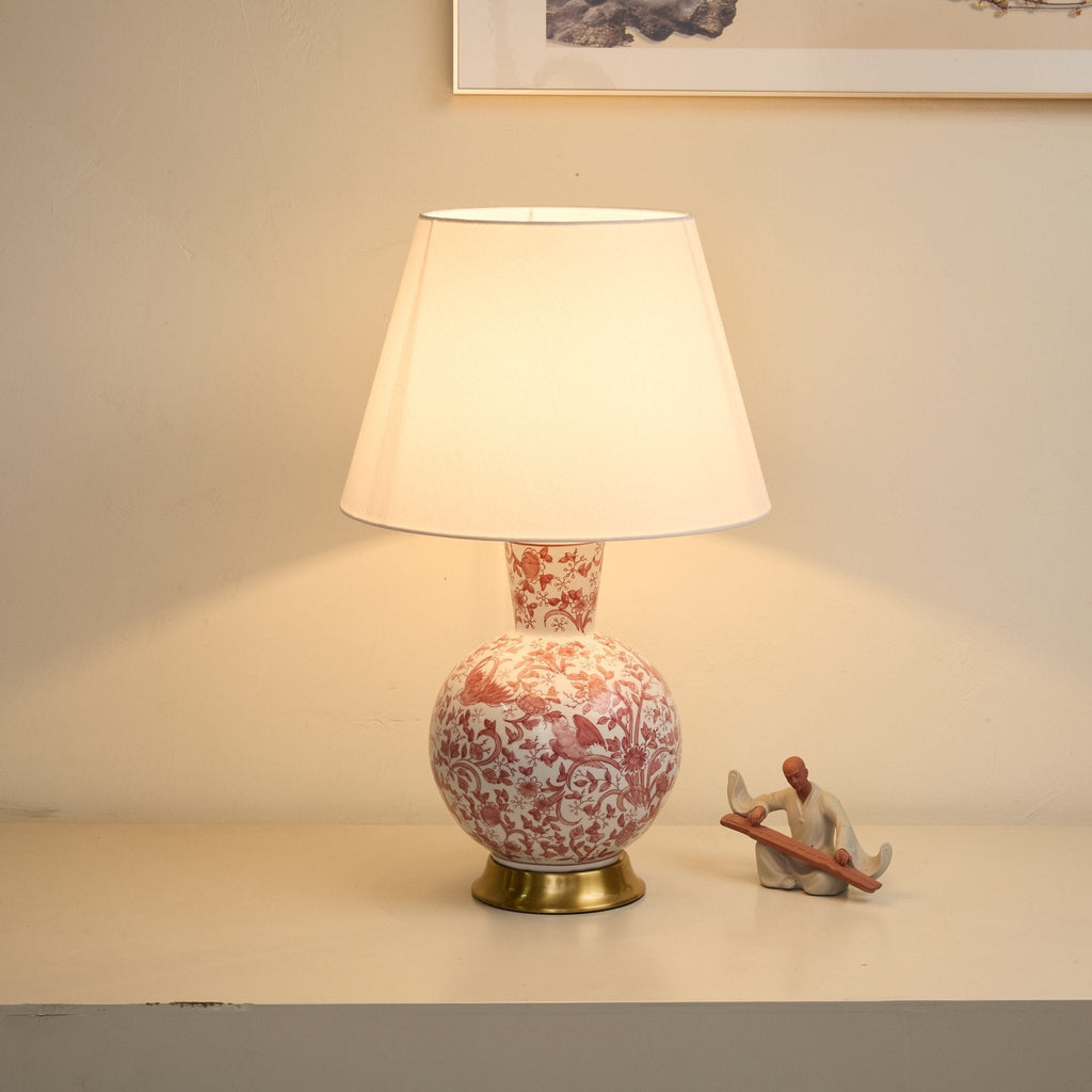 Lampă de masă ceramică cu flori Coral Bird