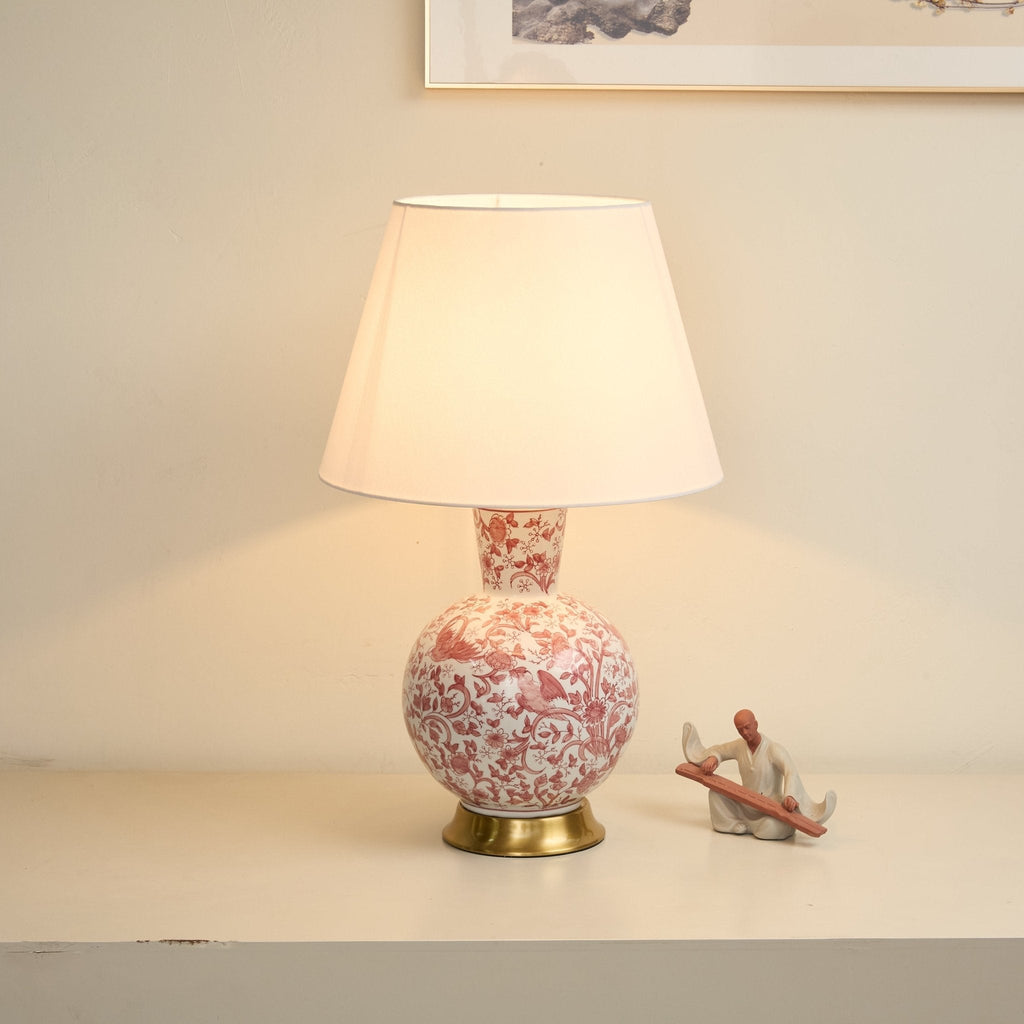 Lampă de masă ceramică cu flori Coral Bird