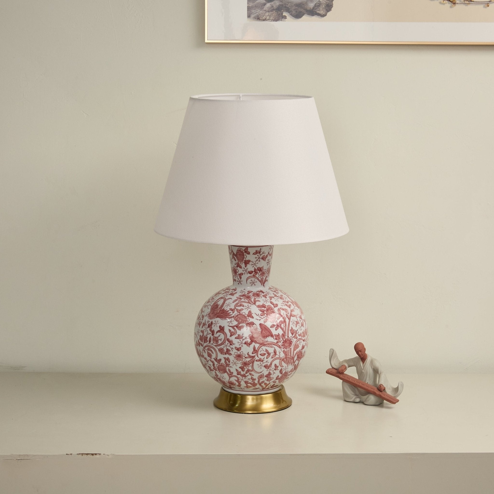 Lampă de masă ceramică cu flori Coral Bird