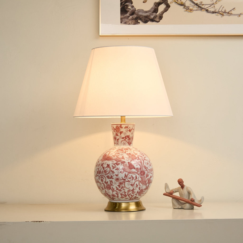 Lampă de masă ceramică cu flori Coral Bird