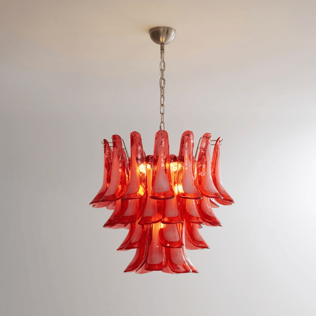 Crimson Glass Murano Petals Chandelier - Vakkerlight