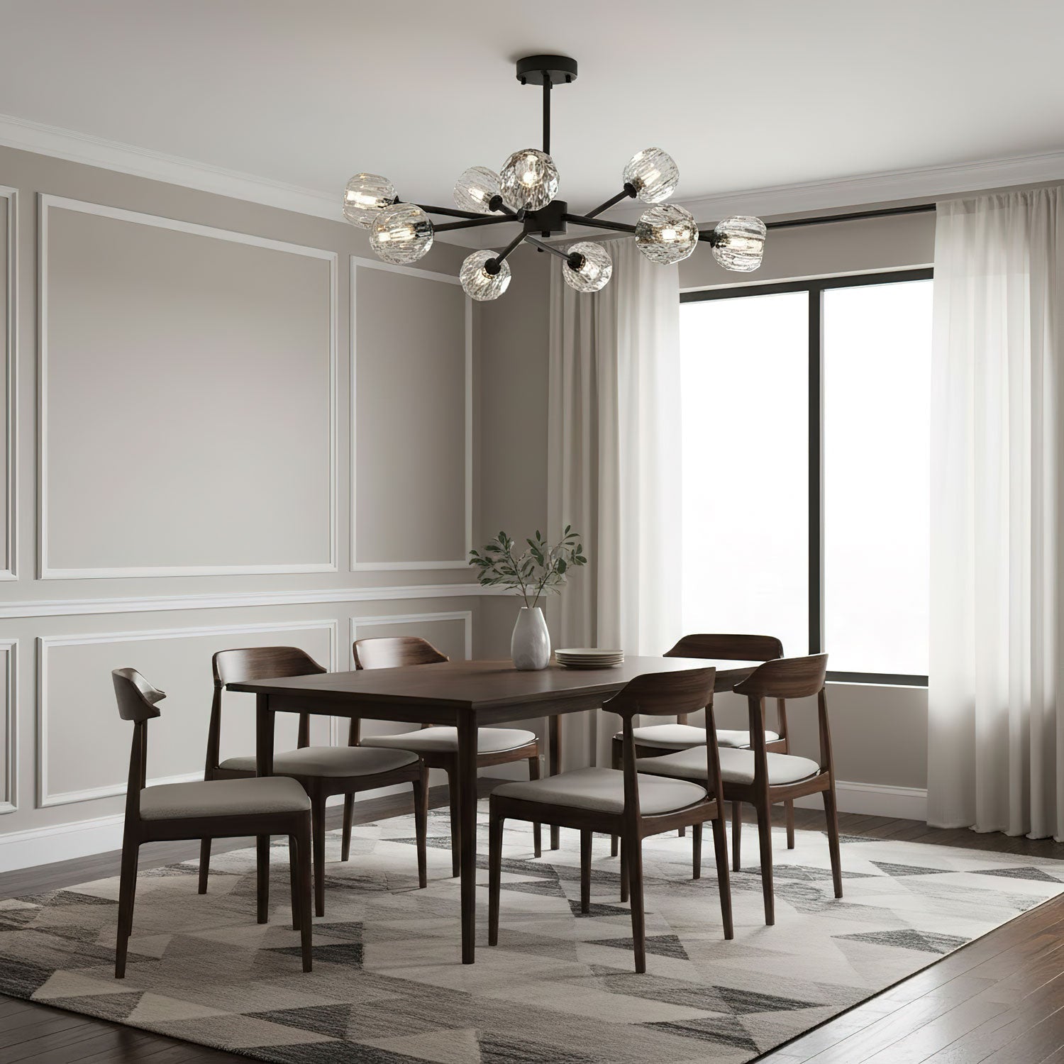 Crystal Ball Round Cluster Chandelier