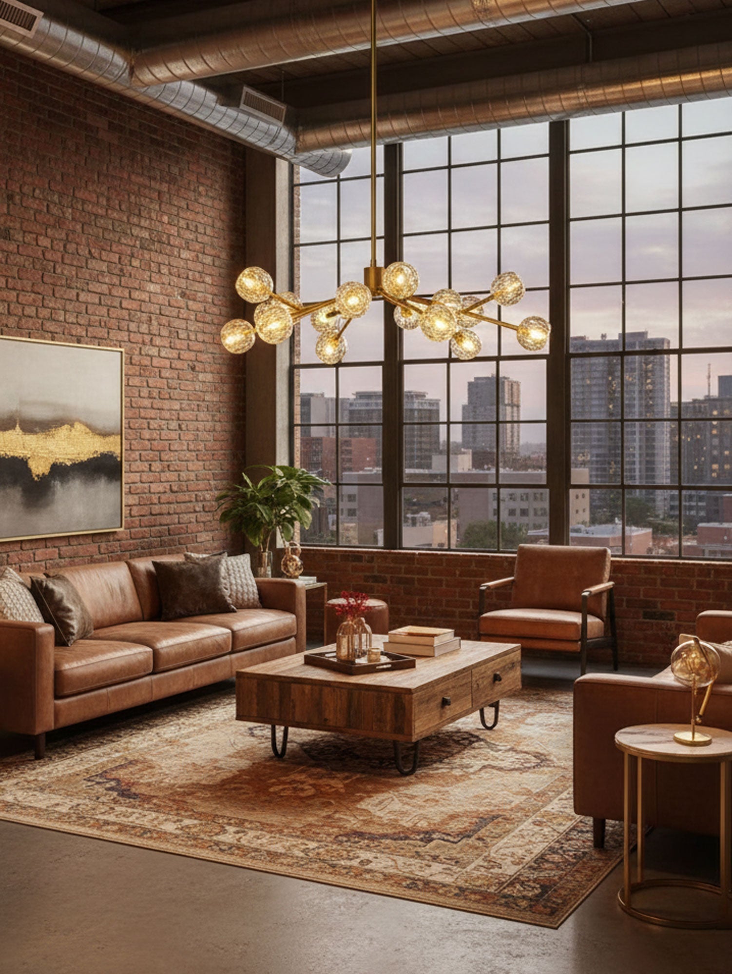 Crystal Ball Round Cluster Chandelier