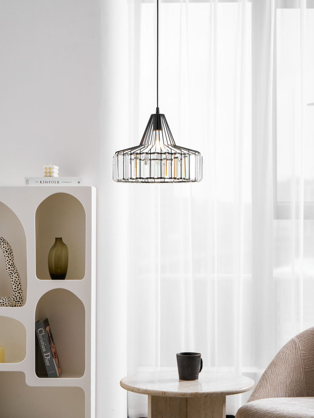 Crystal Drum Pendant Lamp