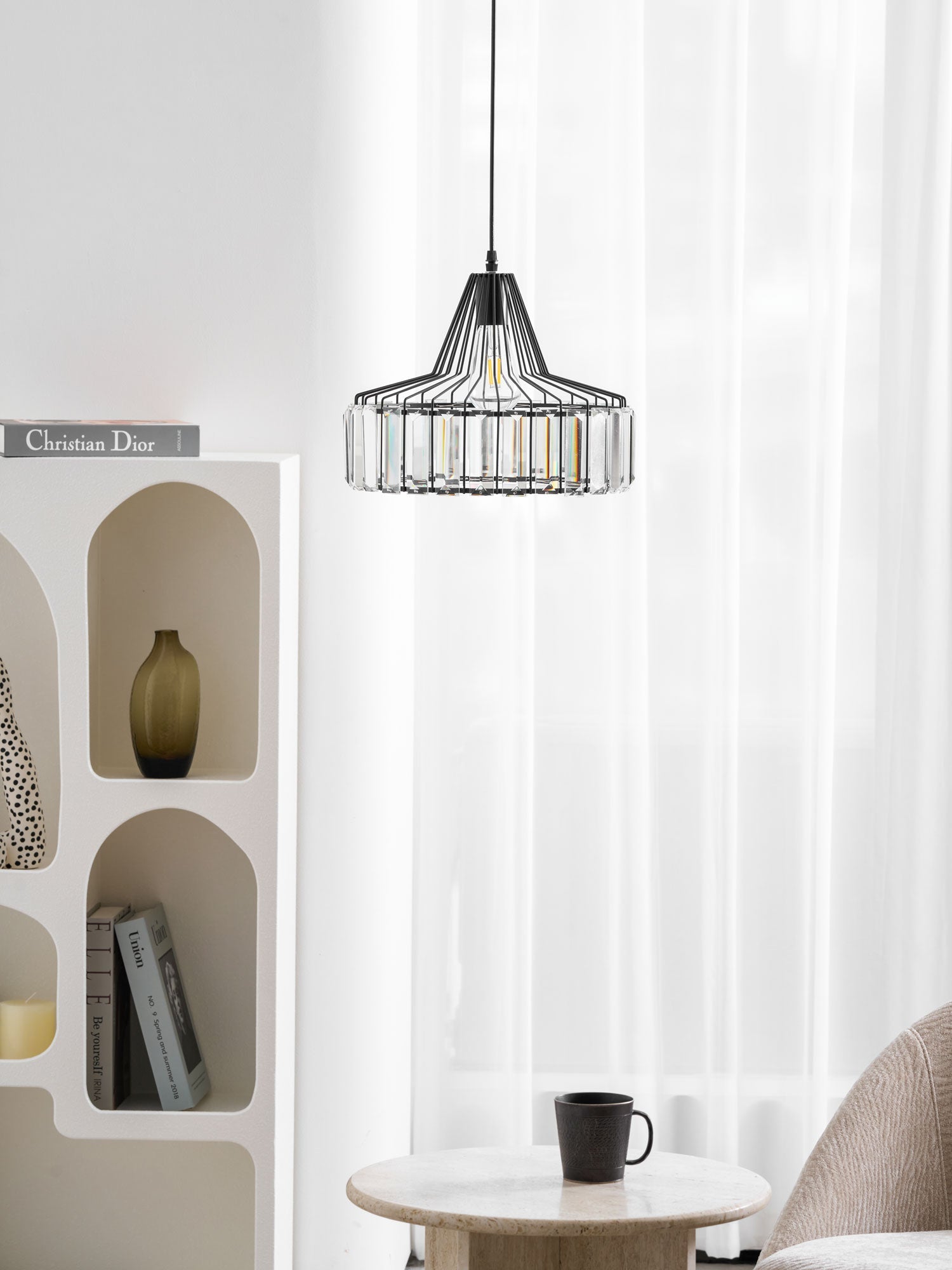 Crystal Drum Pendant Lamp