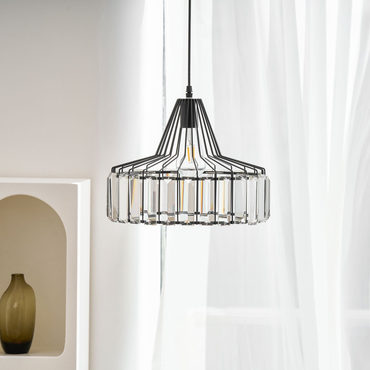 Crystal Drum Pendant Lamp