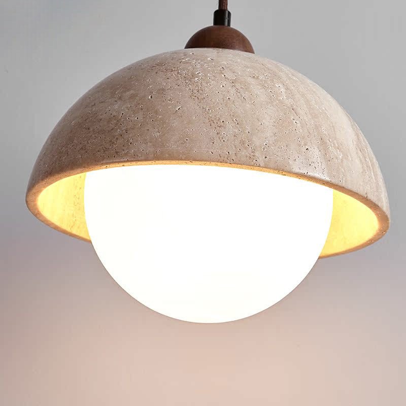Lampă suspendată din travertin Dome 