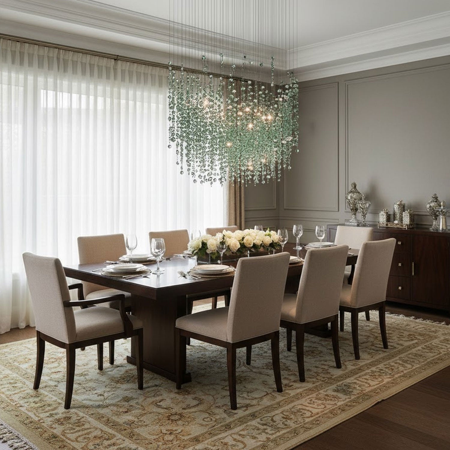 Emerald Rainfall Crystal Customize Chandelier